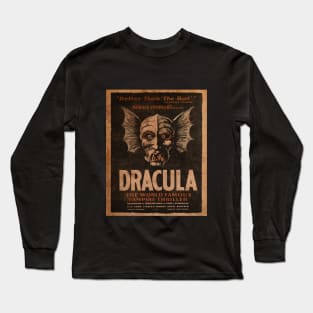 Dracula Retro Vampire Poster Long Sleeve T-Shirt